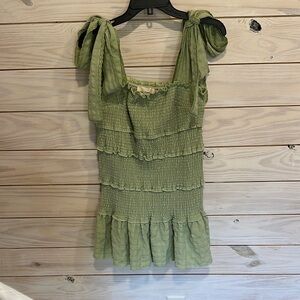 Lizard Thicket Green Tiered Dress
